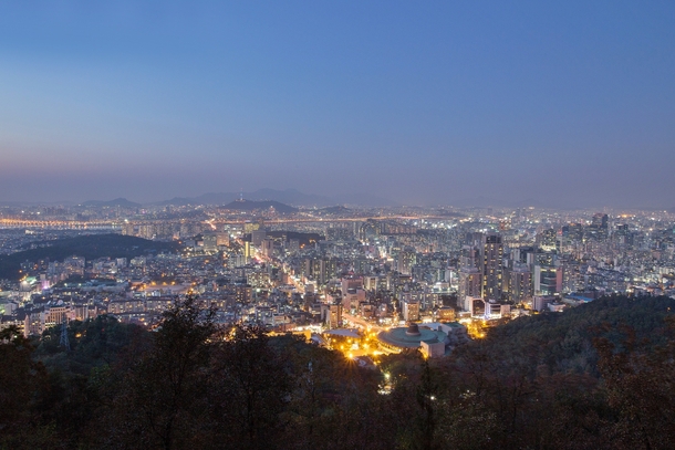 View from Mt Umyeon Seoul South Korea 