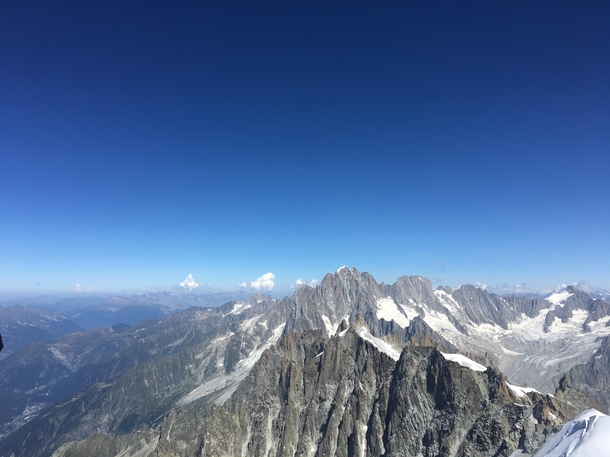 View from the LAiguille du Midi in Chamonix-Mont-Blanc France 