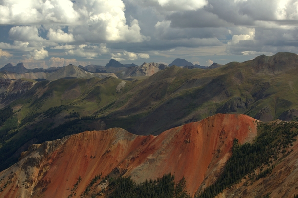 View from the top of Red Mountain near Ouray CO 