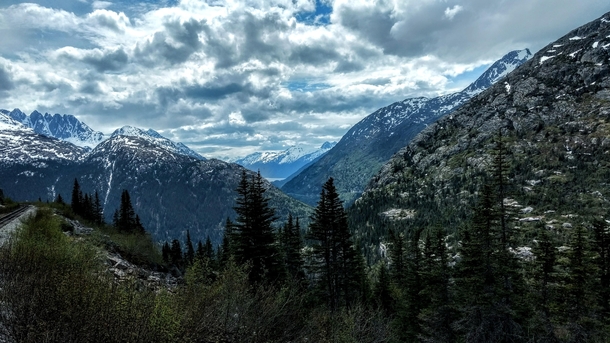 View from the train in Skagway Alaska 