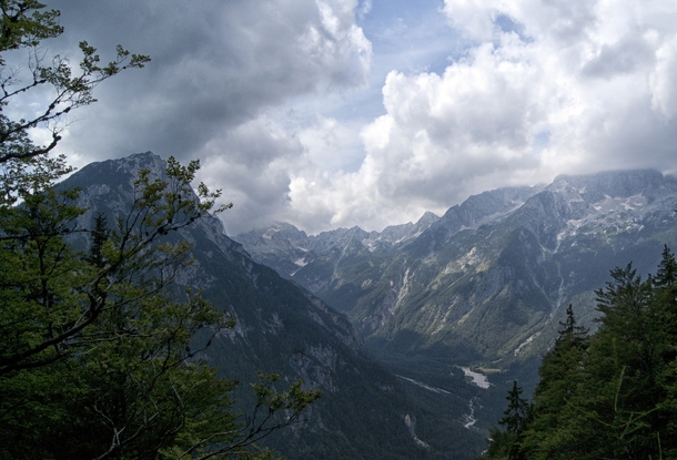 View from the Vri Pass Triglav National Park Slovenia 