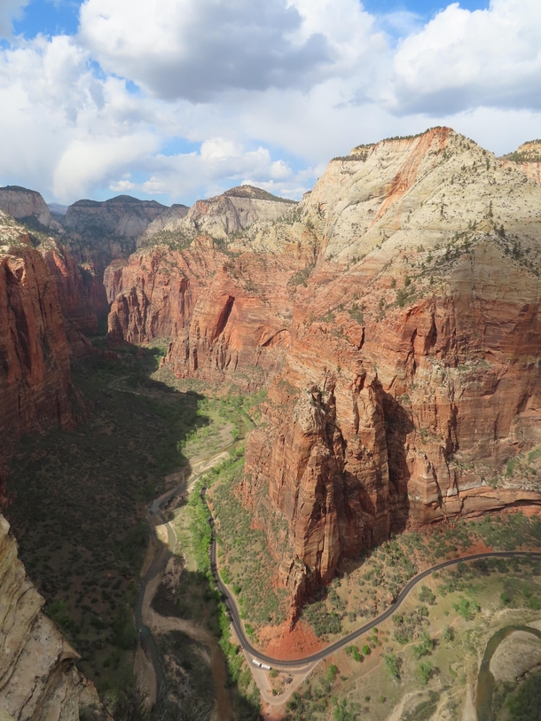 View from top of Angels Landing in Zion 