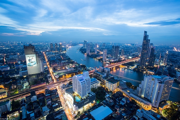 View of Bangkok at night from the Lebua Tower 