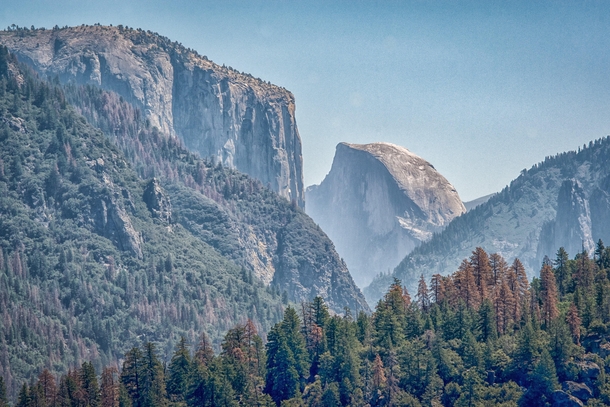 View of el cap and half dome Yosemite national park 