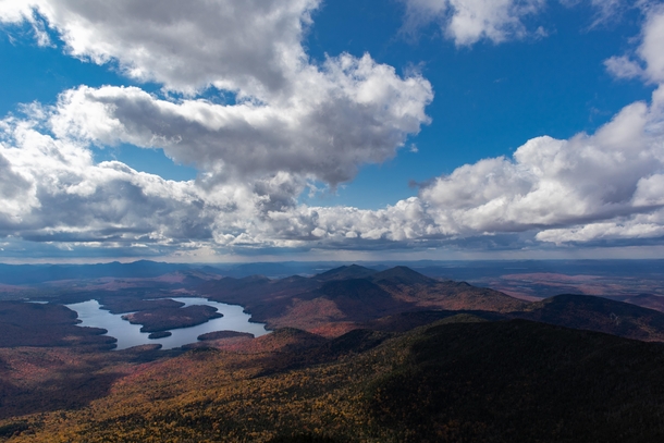 View of Lake Placid from Whiteface Mountain NY 