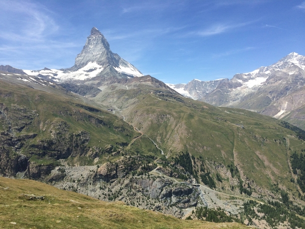 View of Matterhorn from Riffelberg Zermatt Switzerland Taken with my phone last summer 
