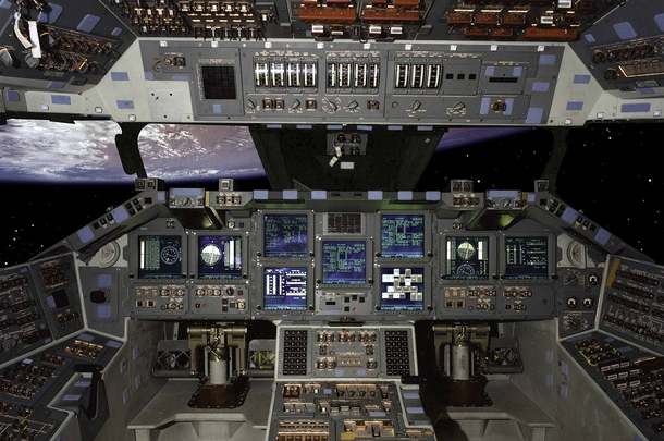 View of the Space Shuttle cockpit 