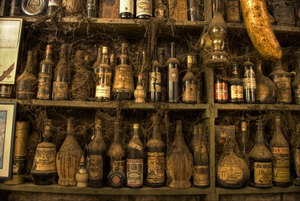 Vintage bottles untouchedundusted for over  years Taverna Tripa Greece 