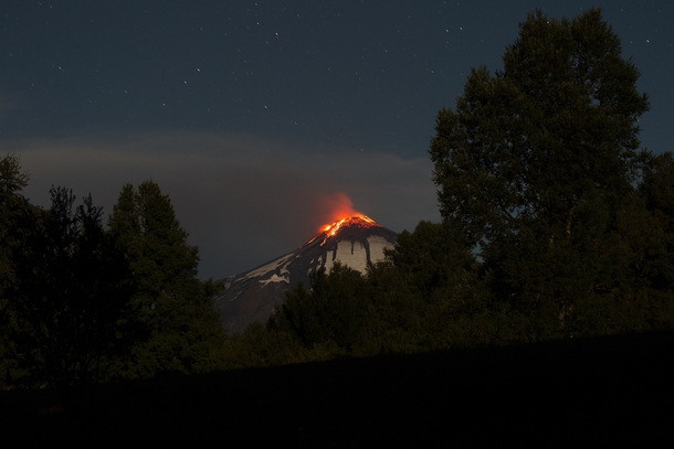 Volcano In Chile Glows In The Nights Sky - uMovingFurtherAway - 