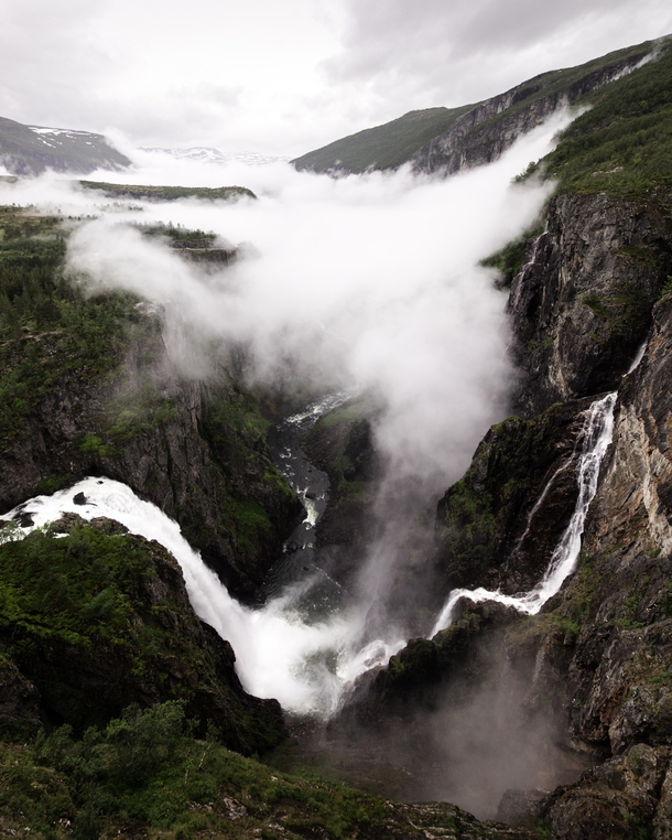 Vringsfossen in Norway Right before the fog hid everything  Instagram danilangedal