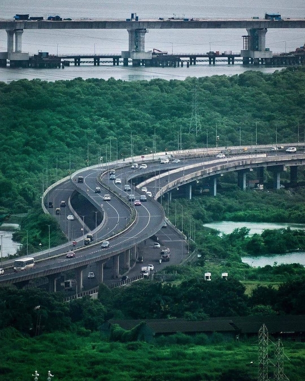 Wadala Eastern Express Freeway along with the under construction Trans Harbour Sea link from Sewree to Nhava Sheva in Navi Mumbai India