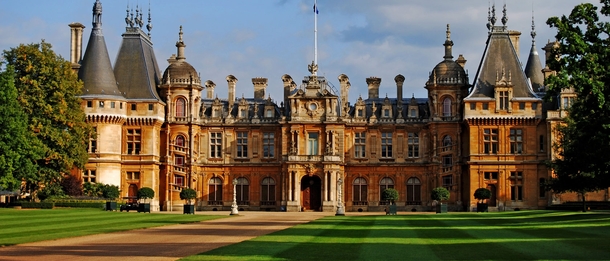 Waddesdon Manor - Buckinghamshire England - Built for Baron Ferdinand de Rothschild between - in the Neo-Renaissance style by architect Gabriel-Hippolyte Destailleur and building contractor Edward Conder amp Son utilizing modern innovations of the late th
