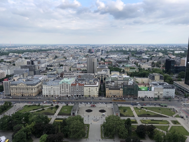 Warsaw Poland  view from the Palace of Culture and Sciences  May 