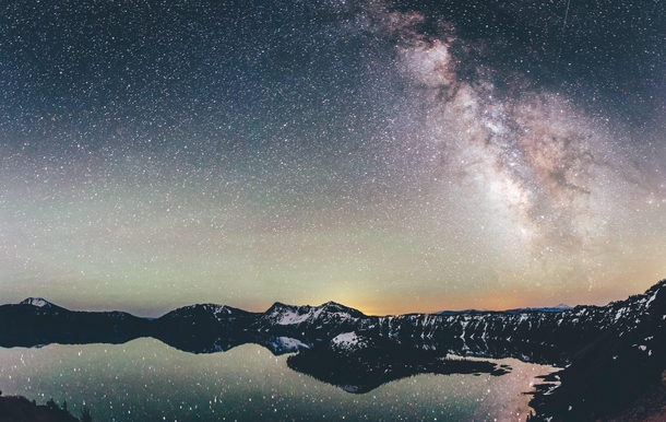 Watched the Milky Way rise over Crater lake Oregon  x