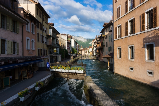 Water canals in Annecy Haute-Savoie France 
