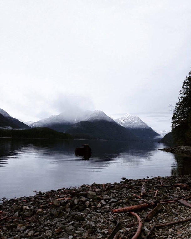 Went dirtbiking today and was rewarded with this view Alouette Lake British Columbia 