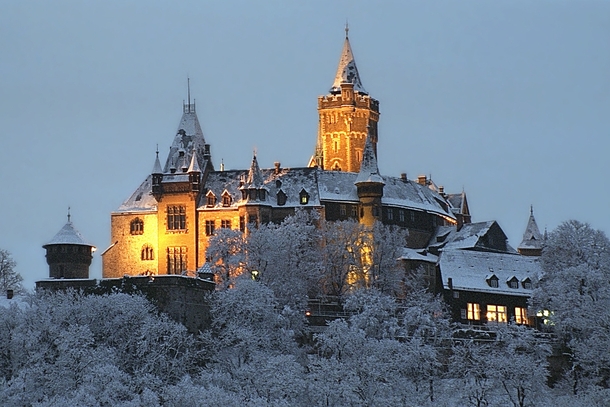 Wernigerode castle during winter 