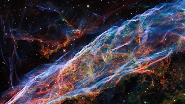 While were on the topic of the Hubble telescope Heres a recently developed detail of the Veil Nebula a visible remnant of a  year old supernova from a star  x our suns mass