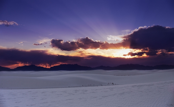 White Sands National Monument at sunset 