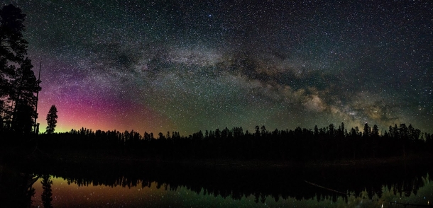 Widefield Milky Way and maybe the Aurora over Magone Lake OR 