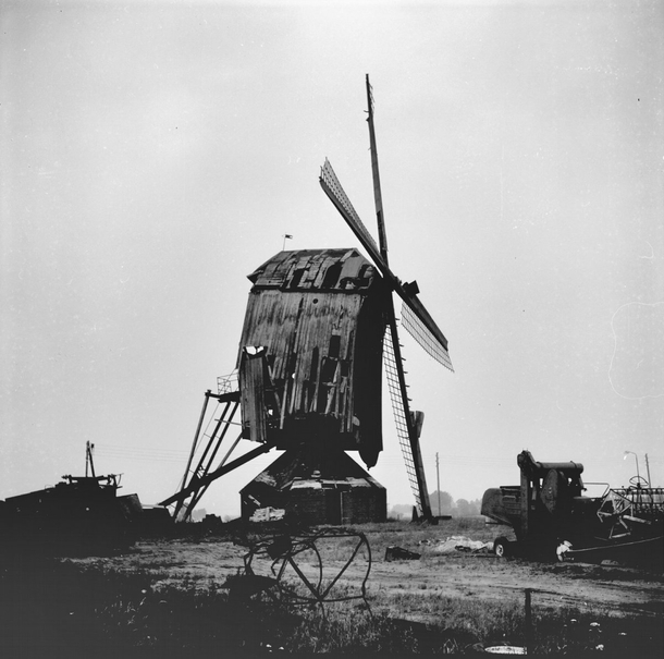 Windmill on the brink of collapse 