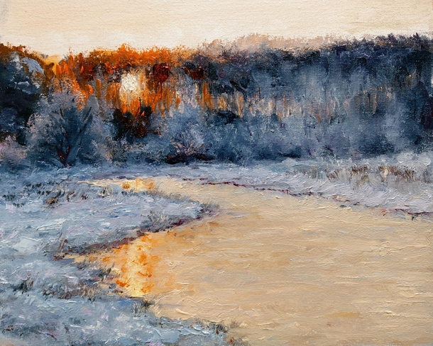 Winter Morning Oil on canvas panel x cm Me  