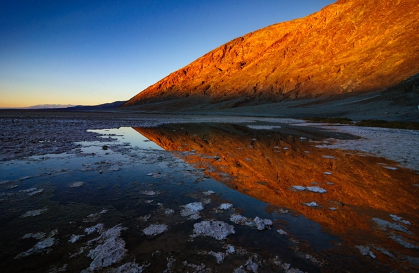 Winter shot of Badwater Basin located in Death Valley National Park California 