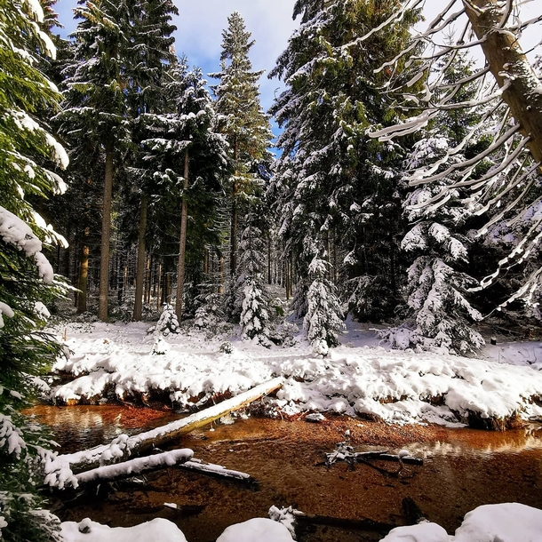 Winter wonderland in Jizersk hory in the Czech Republic 