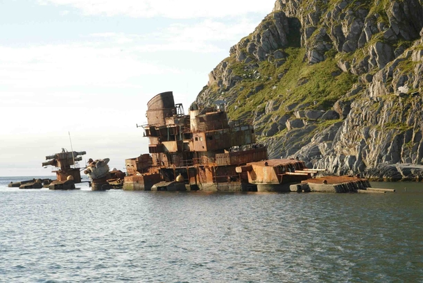 Wreck of a Russian light cruiser in Norway 