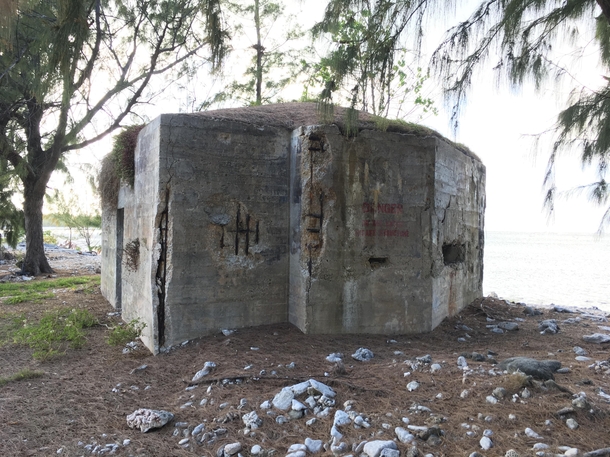 WW Bunker on the beach of Wake Island 