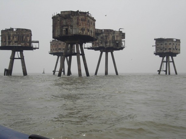 WWII abandoned bunkers on the coast of Britain 
