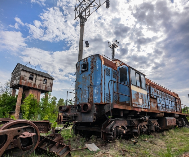 Yaniv abandoned rail station just south of Pripyat Chernobyl Exclusion Zone