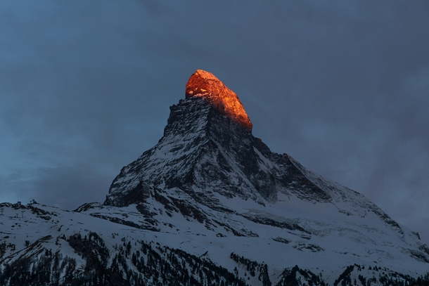Yesterday morning I took a picture of the Matterhorn sometimes known as the Toblerone mountain Zermatt Switzerland 