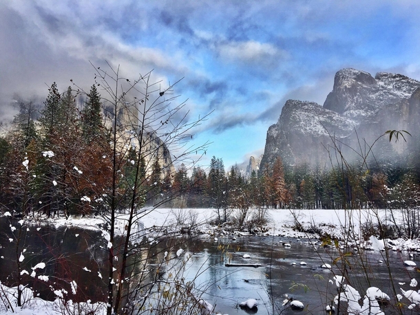 Yosemite after a fresh snowfall 