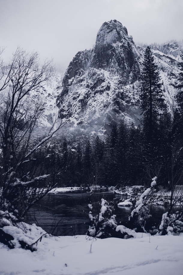 Yosemite Valley in a snowstorm Yosemite CA 