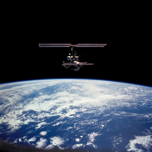 Young International Space Station ISS as seen from the space shuttle Atlantis  - Pic by NASA 