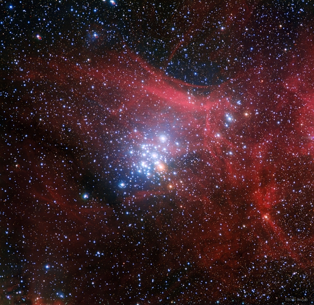 Young open star cluster NGC  located in the Southern Hemisphere constellation Carina 