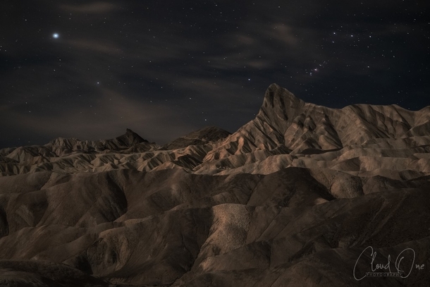 Zabriskie Point at Night Death Valley California 