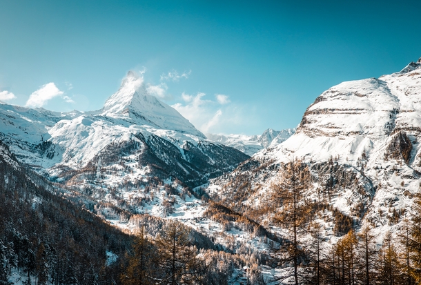 Zermatt Switzerland With the skiing slopes and lifts closed during low season the valley becomes quiet My favourite time for an early morning hike This year with snowshoes due to an early snowstorm