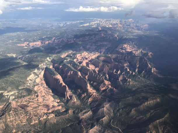 Zion National Park from descent into St George Utah 
