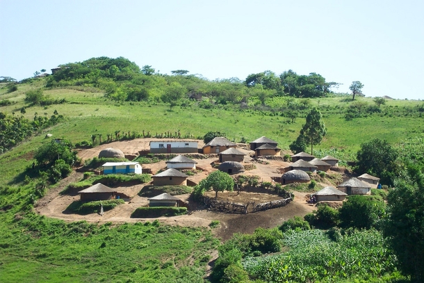 Zulu village Zululand South Africa 