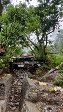  Abandoned Bus Crash Woodland waterfalls Nainital India