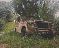 Abandoned Land Rover on the side of a Mountain Road - SabahMalaysia