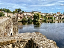  France - In the city of Limoges - Medieval bridge St-Etienne th century spanning the Vienne River