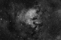 I aimed up at this for  hours last night NGC  I call it the MONKEY SKULL NEBULA cuz it looks just like one and its a badass name This is barely processed just stretched and a slight denoiseand resized