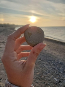  I found this rock on a beach on Lake Erie with a perfect heart in it x