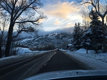  Morning drive up to Steamboat Resort CO x