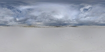  panorama of rain storms surrounding White Sands National Monument 