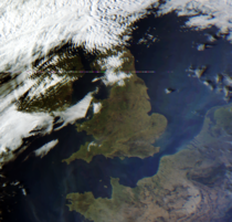  Plankton blooms on the South East coast of the UK as seen from space Received by me with my own DIY equipment from the Chinese FY-B weather satellite -  -  UTC