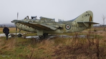  Royal Navy Fairey Gannet abandoned in a Scottish field
